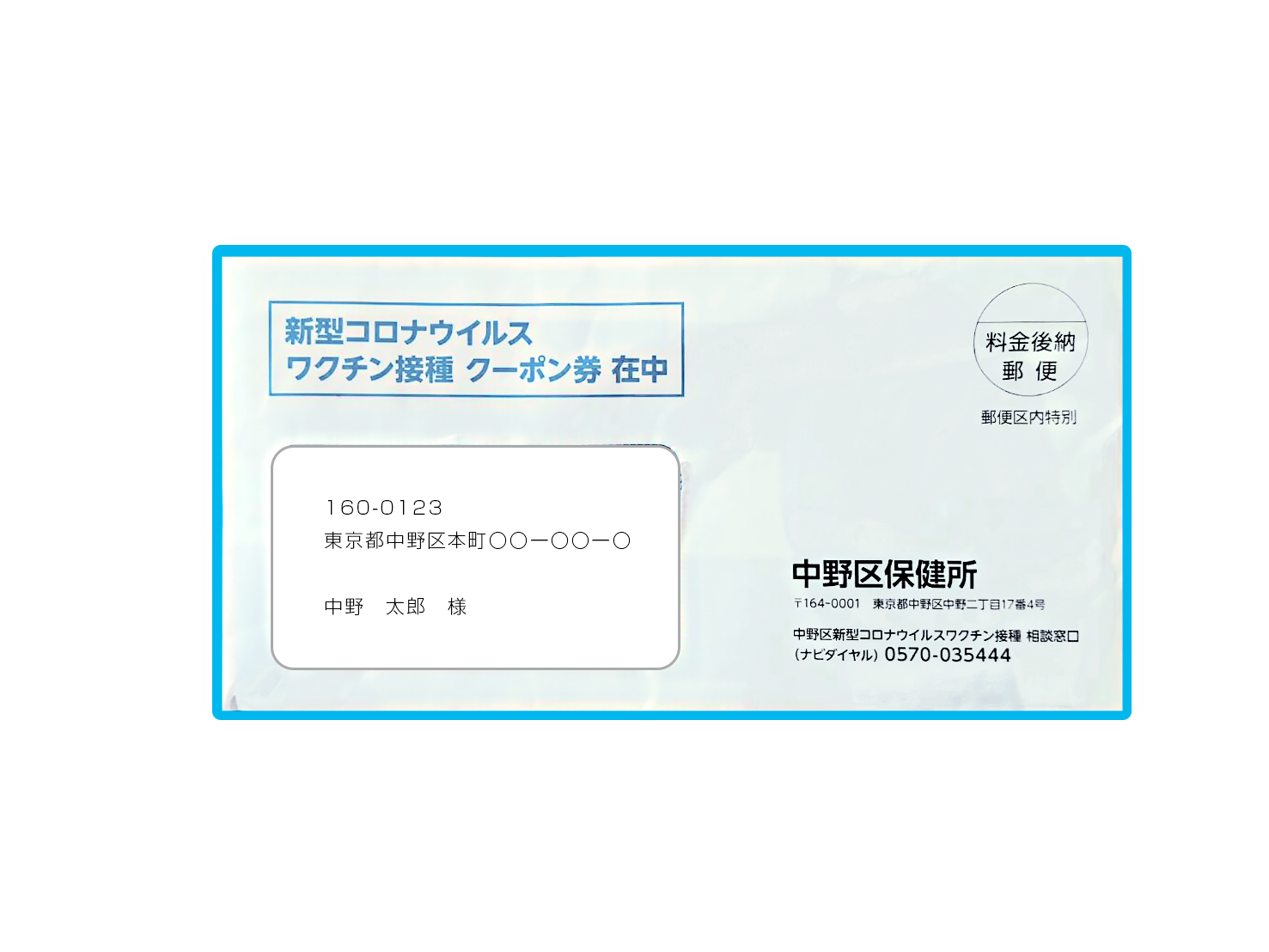 中野区新型コロナウイルスワクチン接種クーポン券の見本