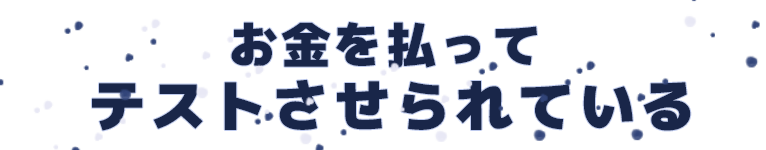 お金を払って、テストさせられている